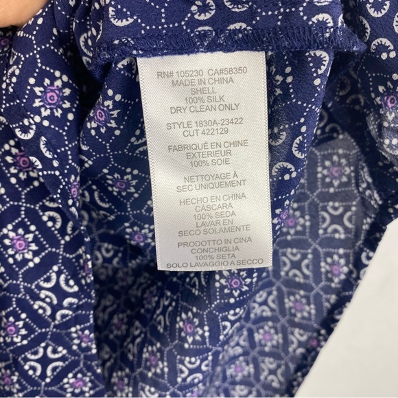 Joie Finnegan Silk Button Front Tank Top Blouse Navy Blue Floral Womens Small - Picture 5 of 5